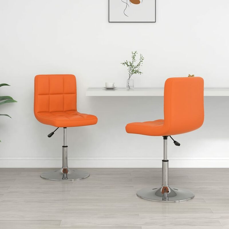 

Sillas de comedor 2 unidades cuero sintético naranja