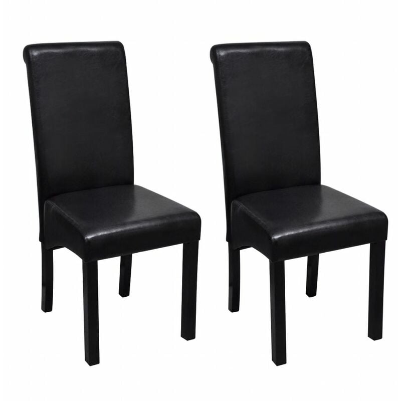 

Happyshopping - Sillas de comedor 2 unidades cuero sintetico negro