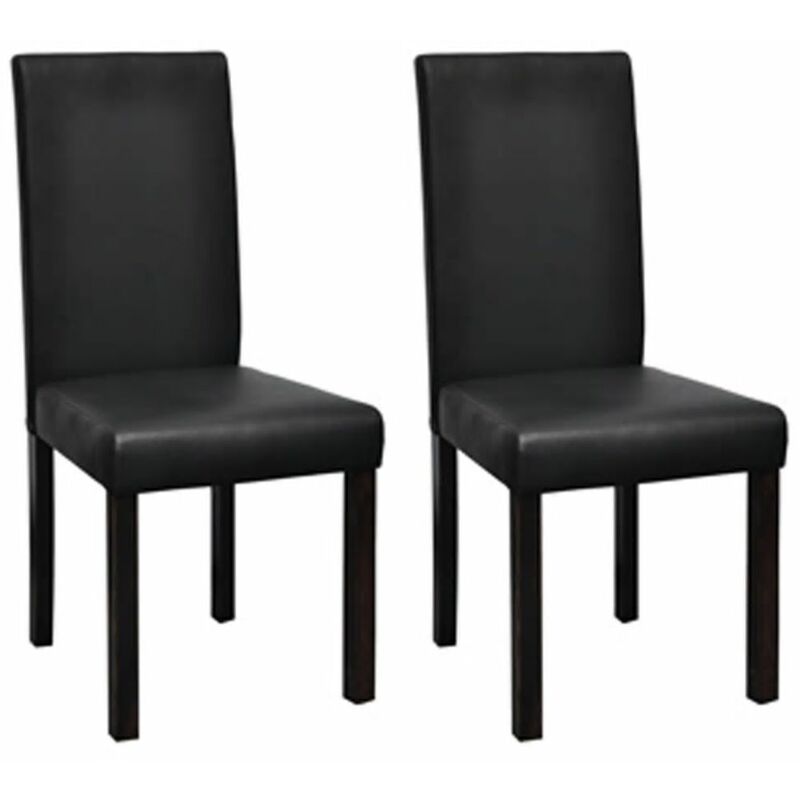 

Happyshopping - Sillas de comedor 2 unidades cuero sintetico negro