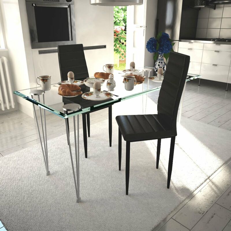 

Sillas de comedor 2 unidades cuero sintetico negro
