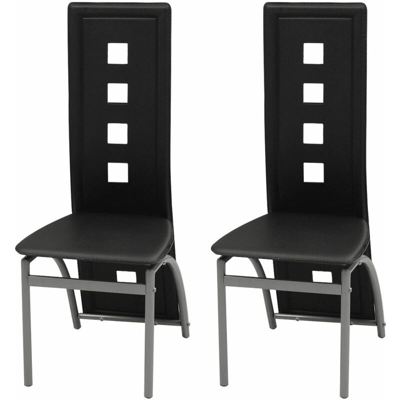 

Sillas de comedor 2 unidades cuero sintetico negro