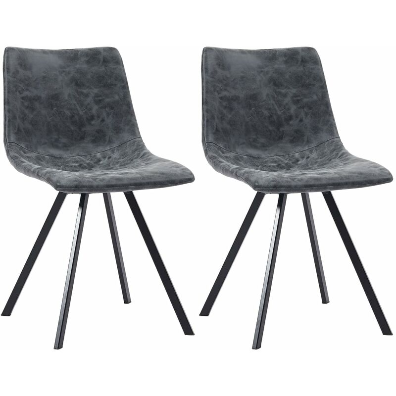 

Sillas de comedor 2 unidades cuero sintetico negro