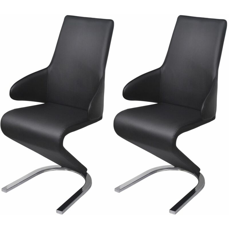 

Sillas de comedor 2 unidades cuero sintético negro