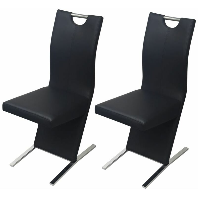 

Sillas de comedor 2 unidades cuero sintético negro
