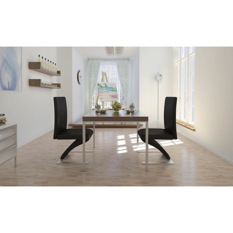 

Sillas de comedor 2 unidades cuero sintético negro