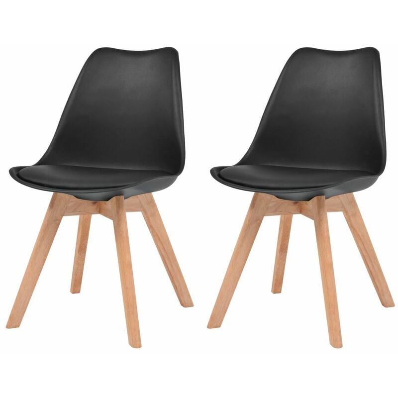 

Sillas de comedor 2 unidades cuero sintético negro