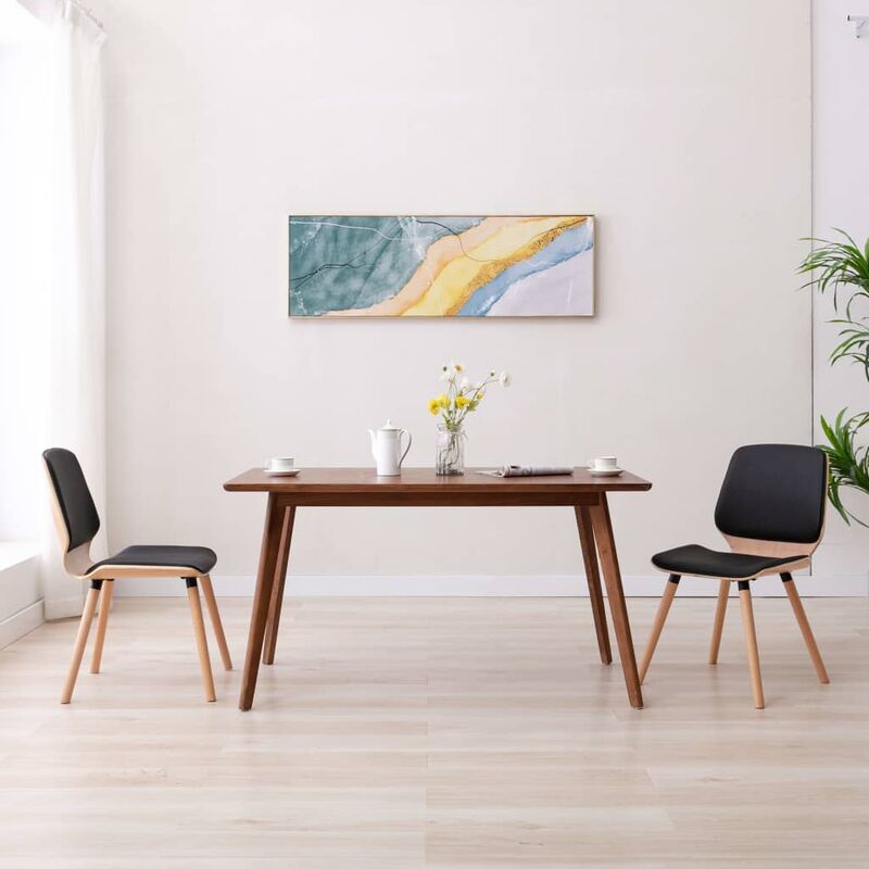

Sillas de comedor 2 unidades cuero sintético negro