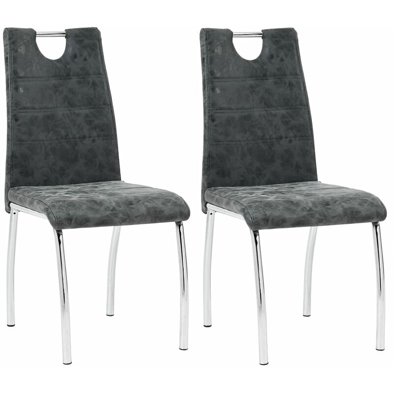 

Sillas de comedor 2 unidades cuero sintético negro