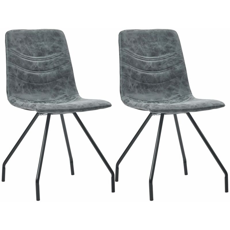 

Sillas de comedor 2 unidades cuero sintético negro