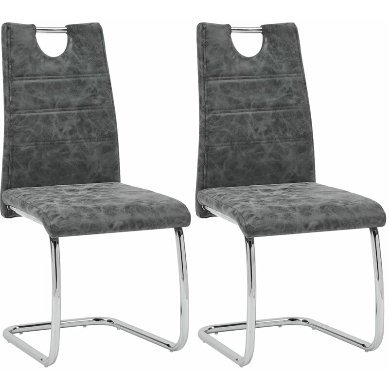 

Sillas de comedor 2 unidades cuero sintético negro