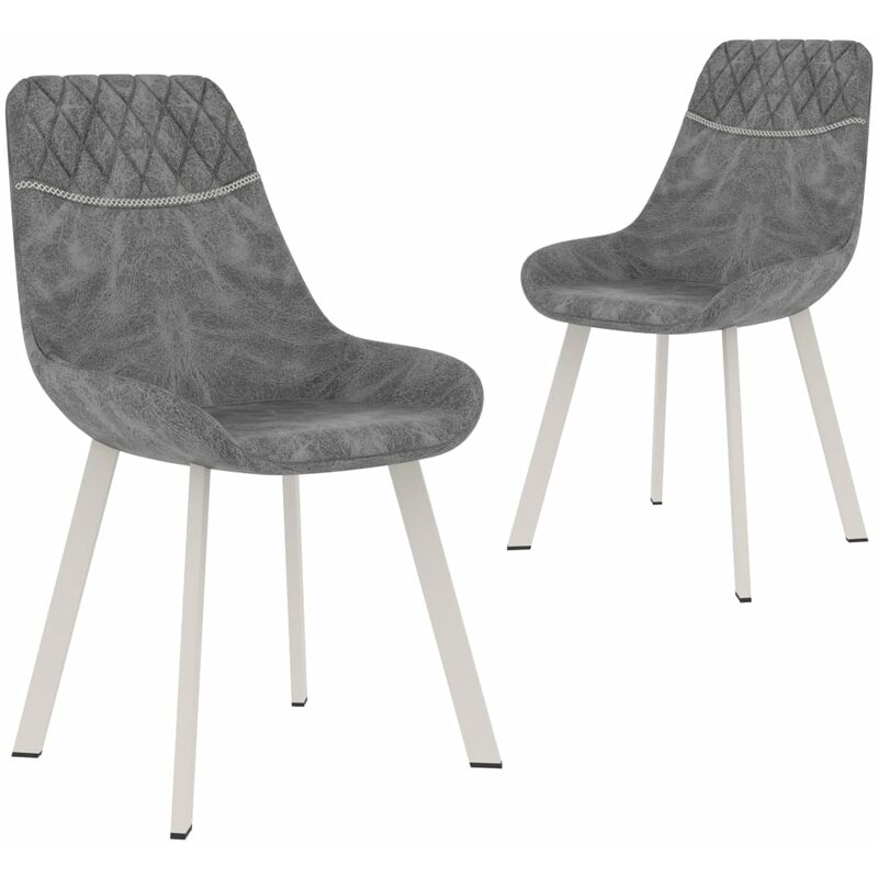 

Sillas de comedor 2 unidades cuero sintético negro