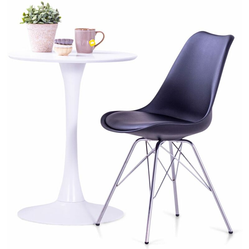 

Sillas de comedor 2 unidades cuero sintético negro