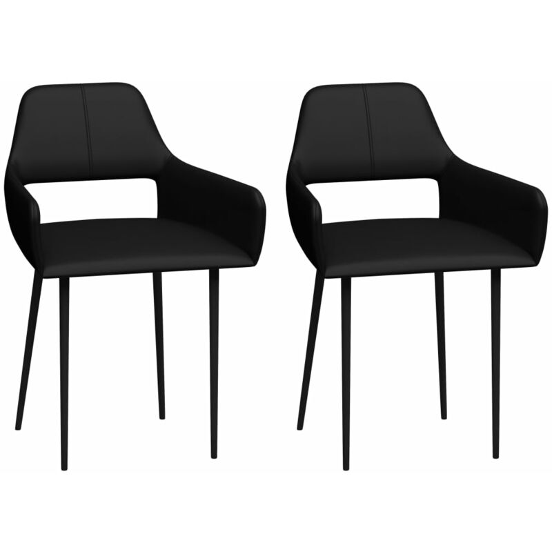 

Sillas de comedor 2 unidades cuero sintético negro