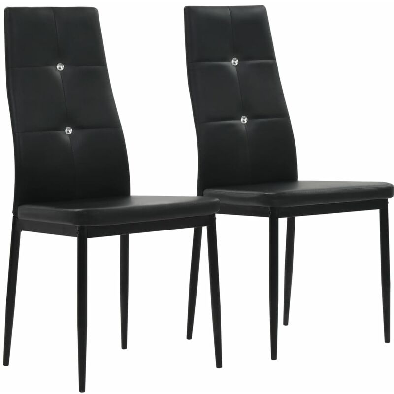 

Sillas de comedor 2 unidades cuero sintético negro