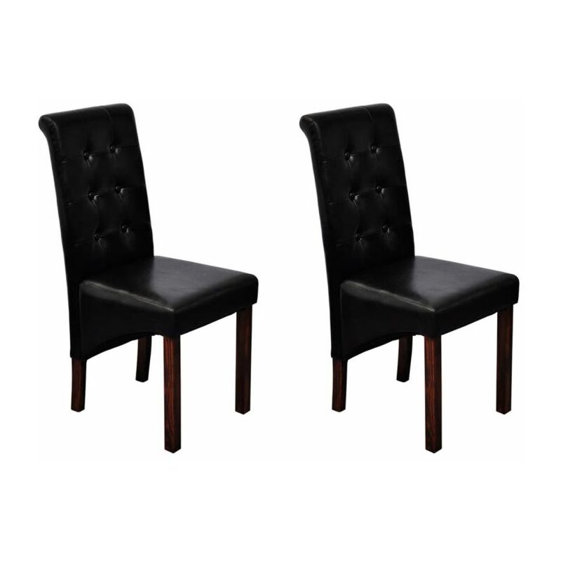

Sillas de comedor 2 unidades cuero sintético negro
