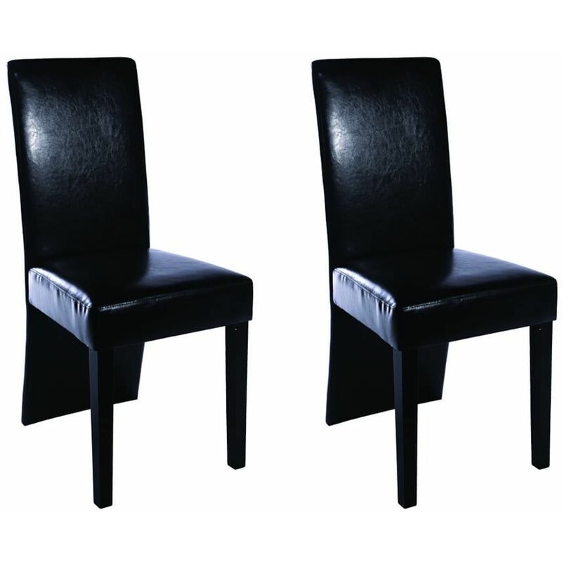 

Sillas de comedor 2 unidades cuero sintético negro
