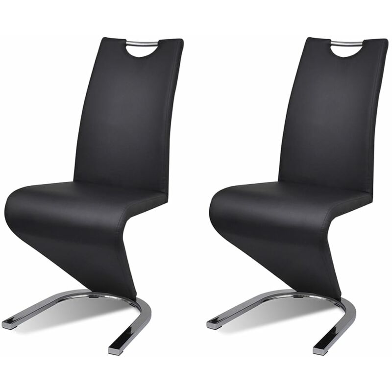 

vidaXL Sillas de Comedor Cuero Sintético Negro 2 Unidades - Negro
