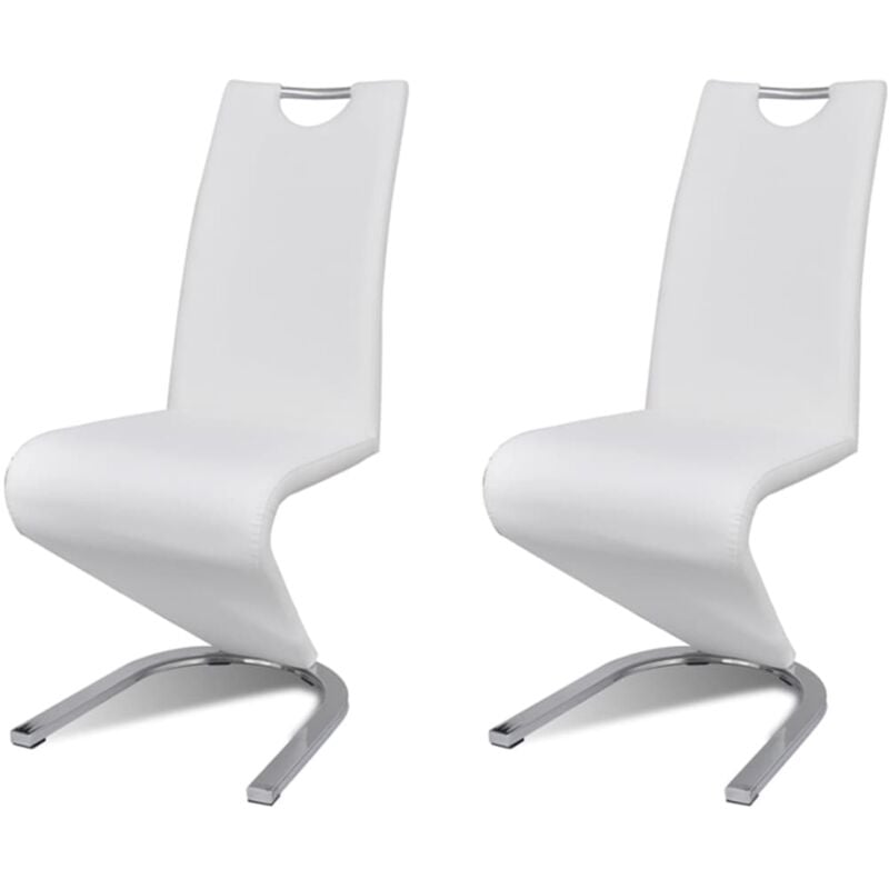 

vidaXL Sillas de Comedor Cuero Sintético Blanco 2 Unidades - Blanco