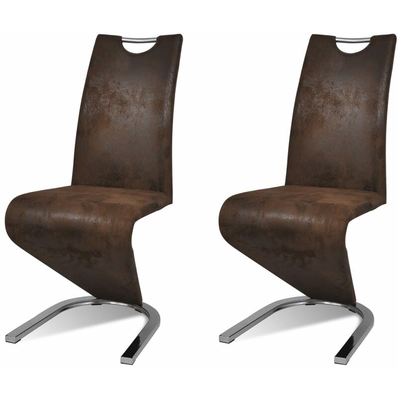 

vidaXL Sillas de Comedor Cuero Sintético Marrón 2 Unidades - Marrón