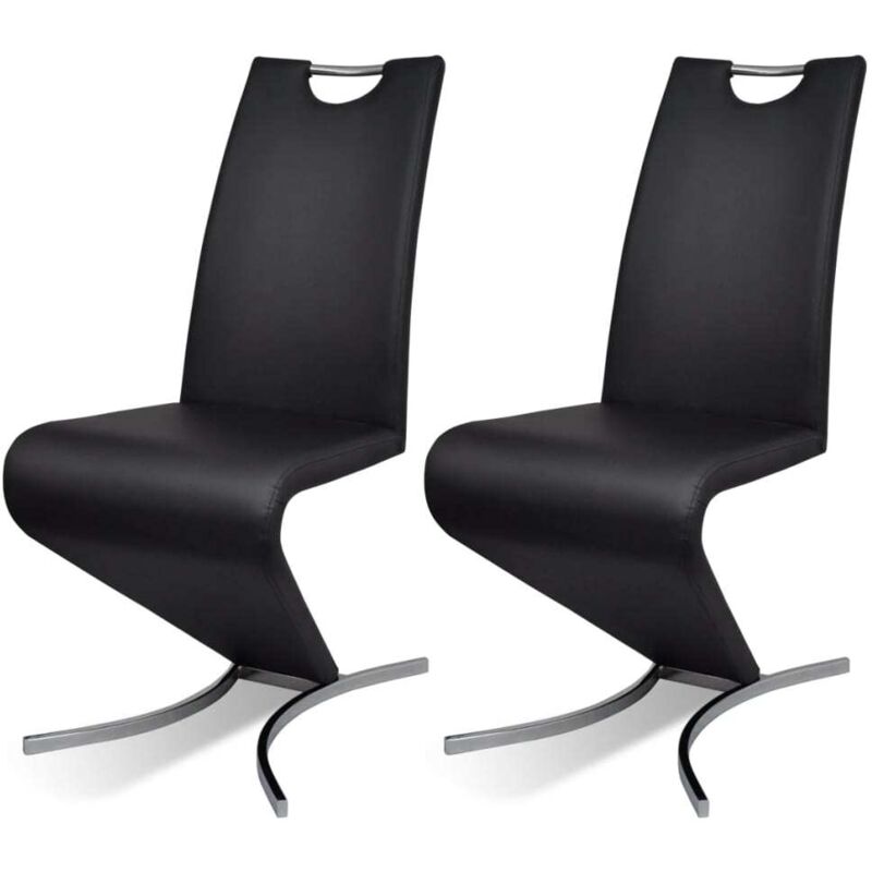 

vidaXL Sillas de Comedor Cuero Sintético Negro 2 Unidades - Negro