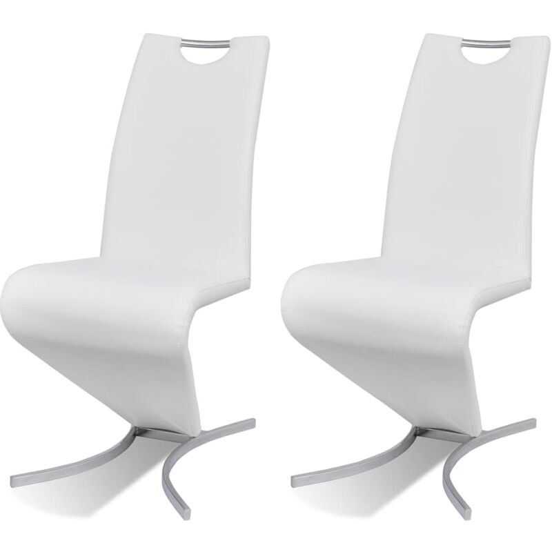 

vidaXL Sillas de Comedor Cuero Sintético Blanco 2 Unidades - Blanco