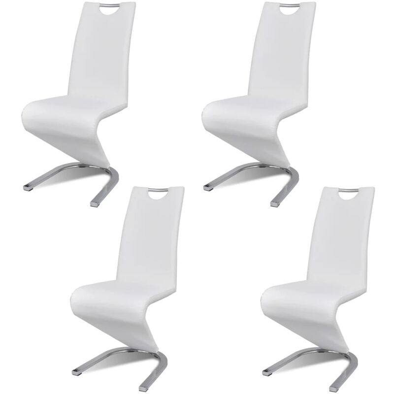 

Sillas de Comedor Cuero Sintético Blanco 4 Unidades - Blanco - Vidaxl