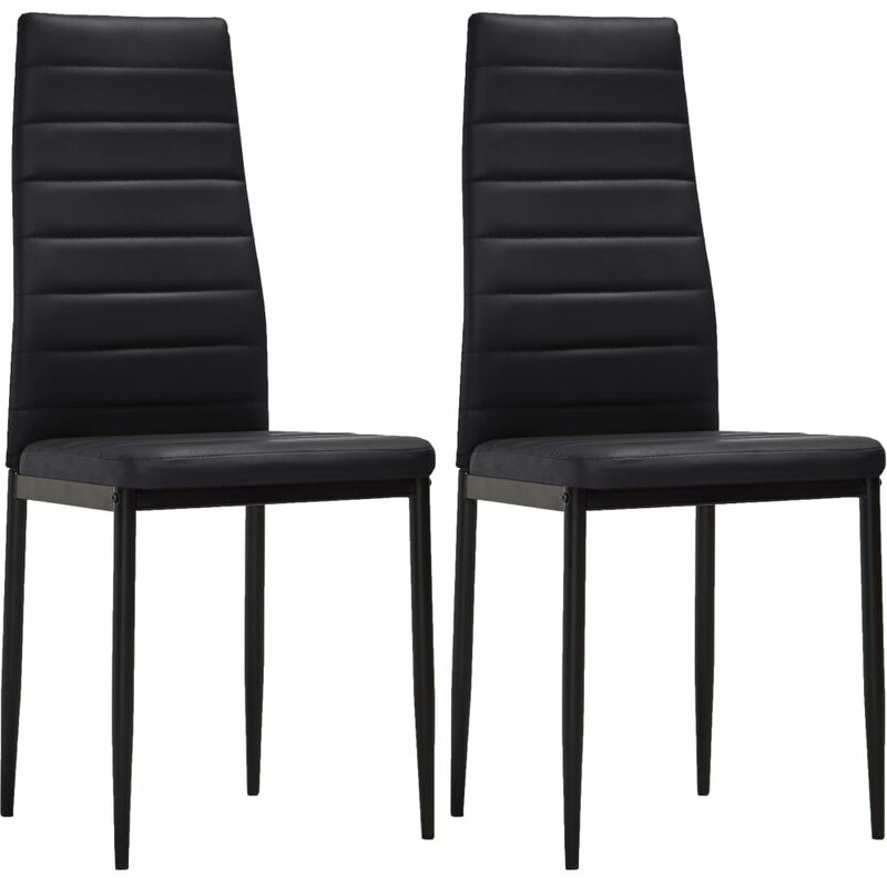 

Sillas de Comedor Cuero Sintético Negro 2 Unidades - Negro - Vidaxl