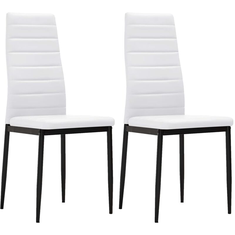 

vidaXL Sillas de Comedor Cuero Sintético Blanco 2 Unidades - Blanco