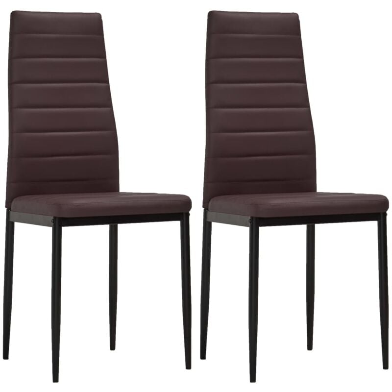 

vidaXL Sillas de Comedor Cuero Sintético Marrón 2 Unidades - Marrón