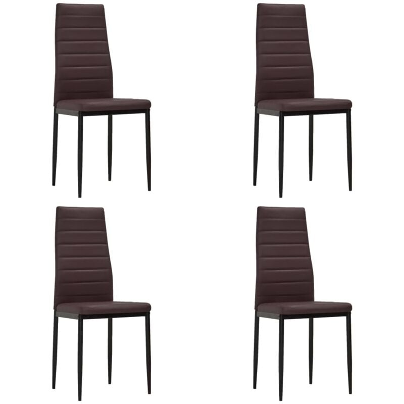 

vidaXL Sillas de Comedor Cuero Sintético Marrón 4 Unidades - Marrón