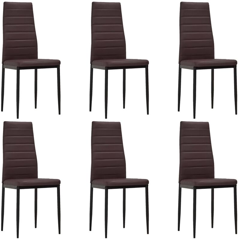 

vidaXL Sillas de Comedor Cuero Sintético Marrón 6 Unidades - Marrón