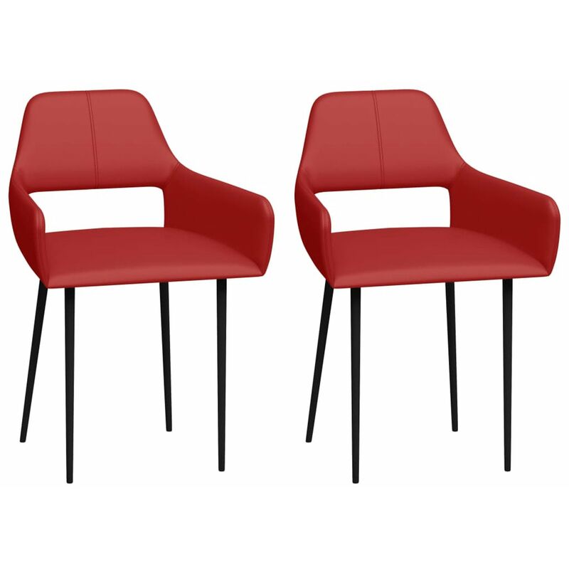 

Happyshopping - Sillas de comedor 2 unidades cuero sintetico rojo