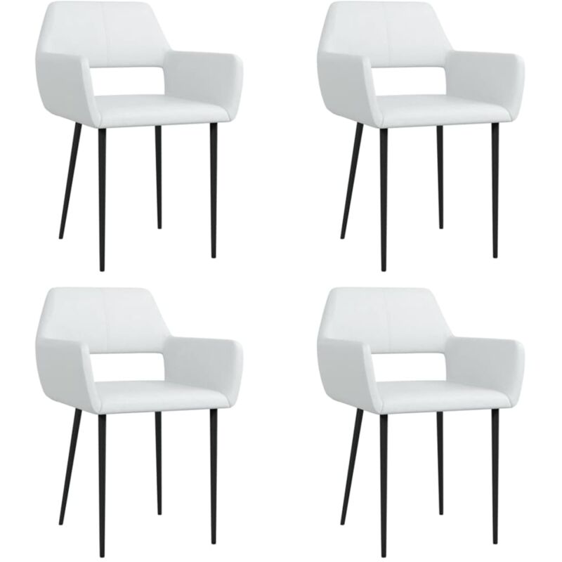 

vidaXL Sillas de Comedor Cuero Sintético 4 Unidades Blanco - Blanco