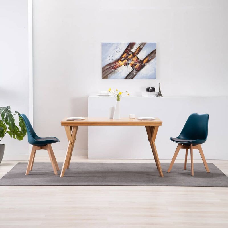 

Sillas de comedor 2 unidades cuero sintético turquesa y negro