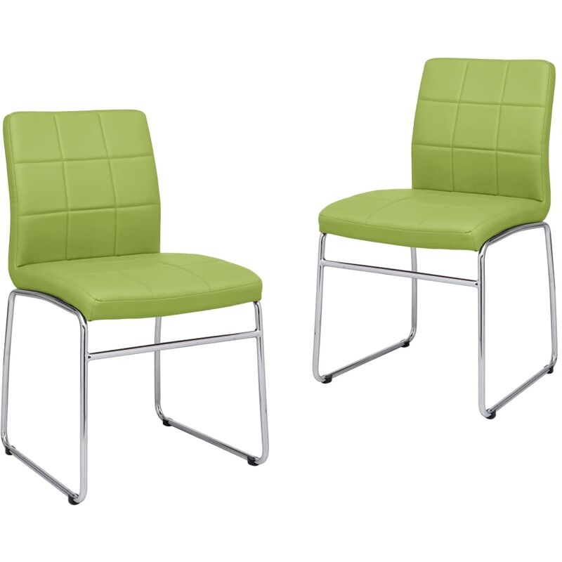 

Sillas de comedor 2 unidades cuero sintético verde