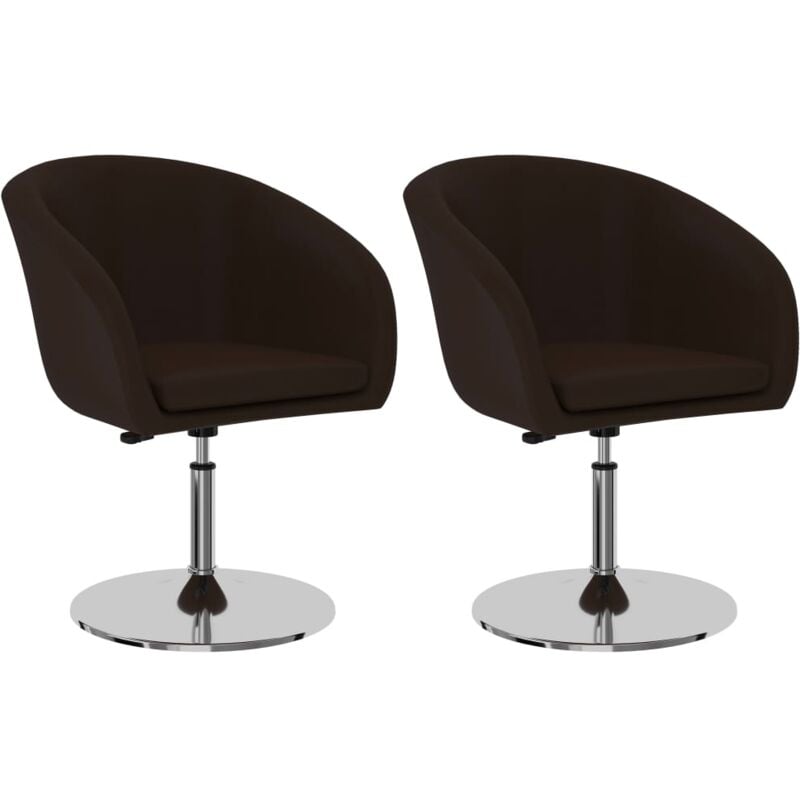 

vidaXL Silla de Comedor de Cuero Sintético 2 Unidades Marrón - Marrón