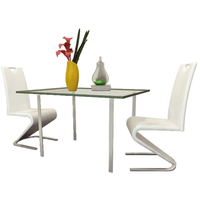 

Sillas de comedor 2 unidades cuero sintético blanco - Blanco