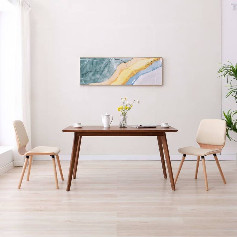 

Sillas de comedor 2 unidades cuero sintético color crema - Crema