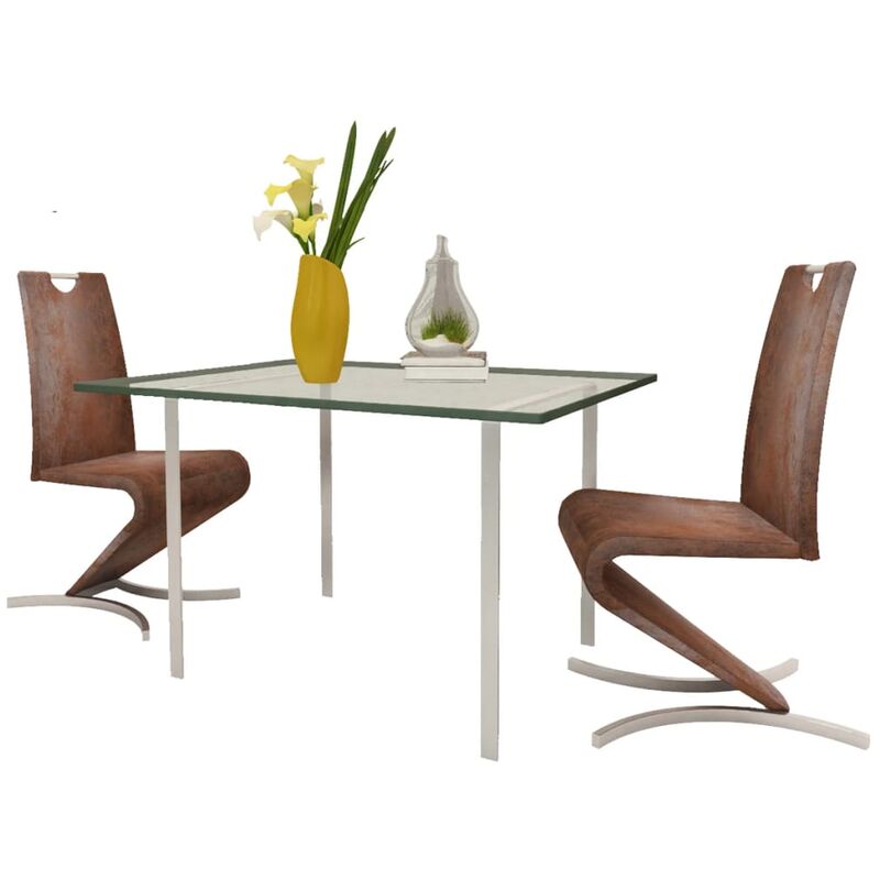 

Sillas de comedor 2 unidades cuero sintético marrón - Marrón