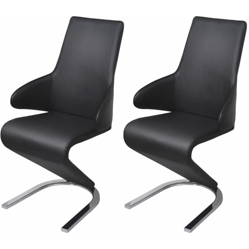 

Sillas de comedor 2 unidades cuero sintético negro - Negro