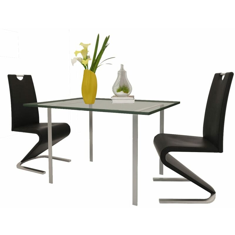 

Sillas de comedor 2 unidades cuero sintético negro - Negro