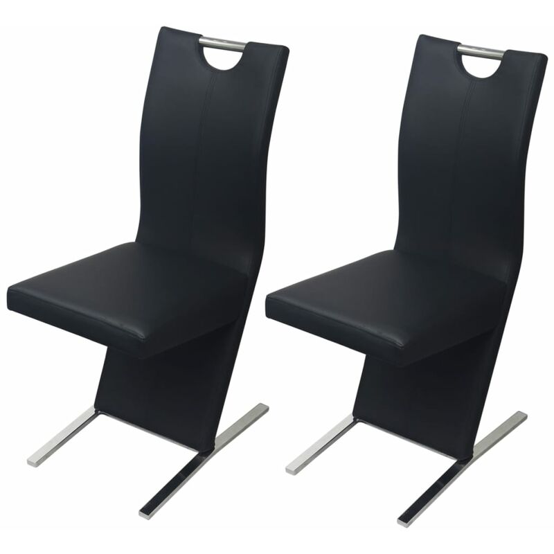

Sillas de comedor 2 unidades cuero sintético negro - Negro