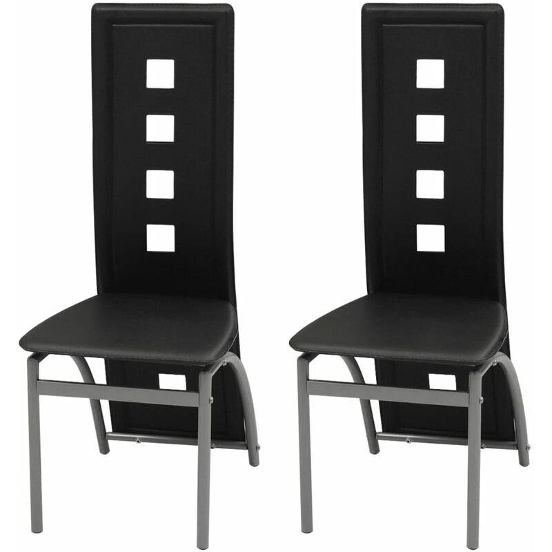 

Sillas de comedor 2 unidades cuero sintético negro - Negro