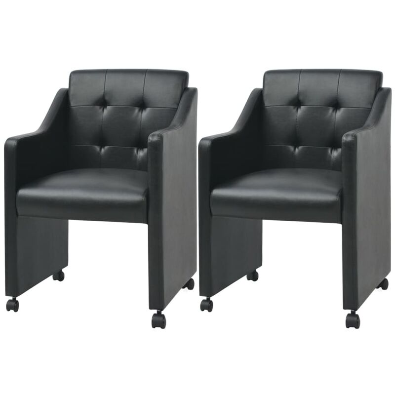 

Sillas de comedor 2 unidades cuero sintético negro - Negro