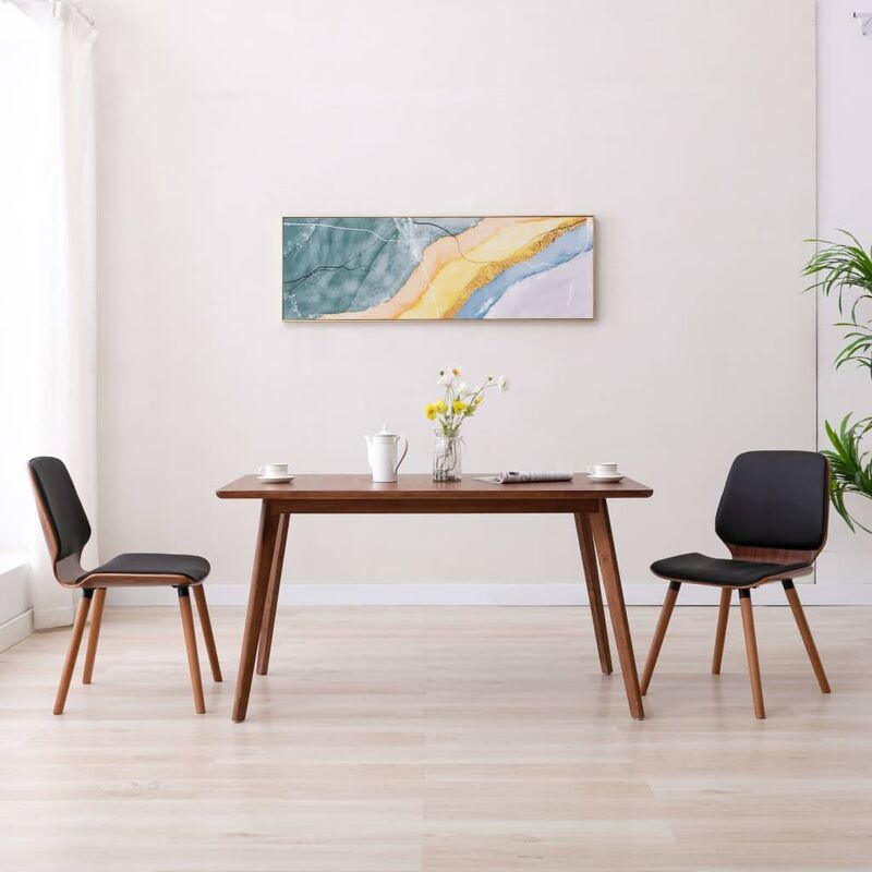 

Sillas de comedor 2 unidades cuero sintético negro - Negro