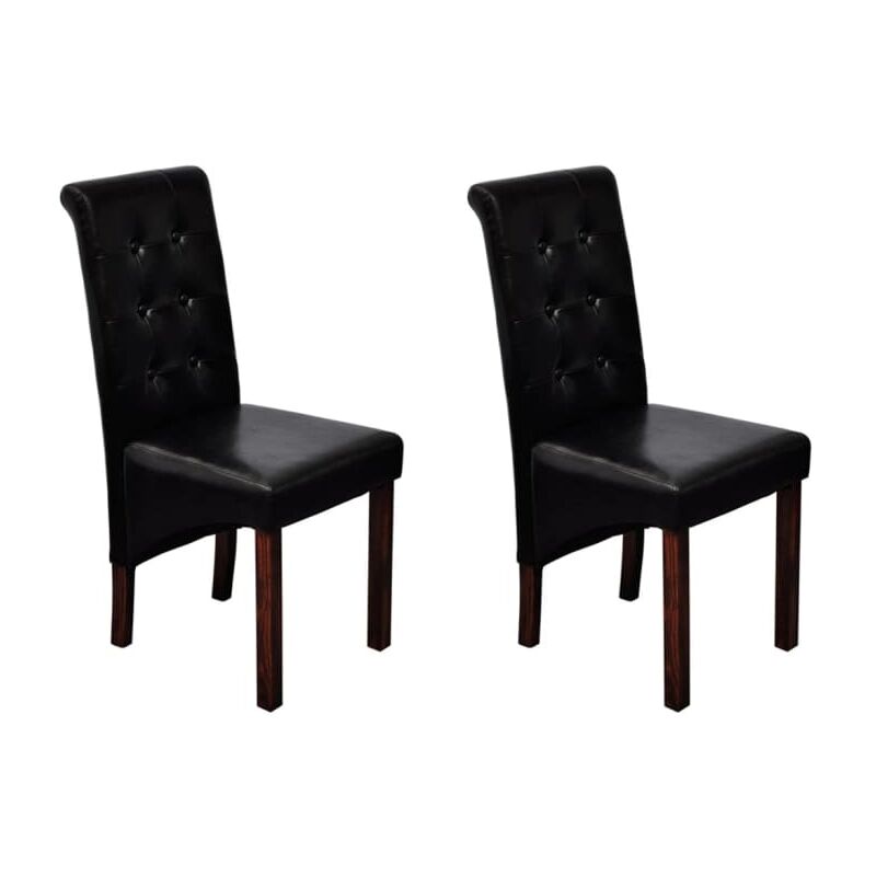 

Sillas de comedor 2 unidades cuero sintético negro - Negro