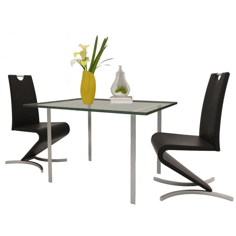 

Sillas de comedor 2 unidades cuero sintético negro - Negro