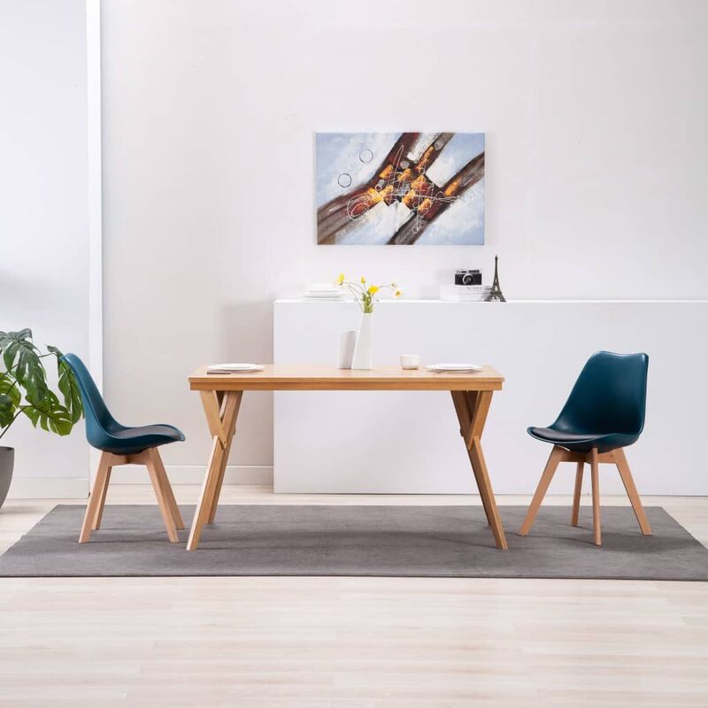 

Sillas de comedor 2 unidades cuero sintético turquesa y negro - Turquesa