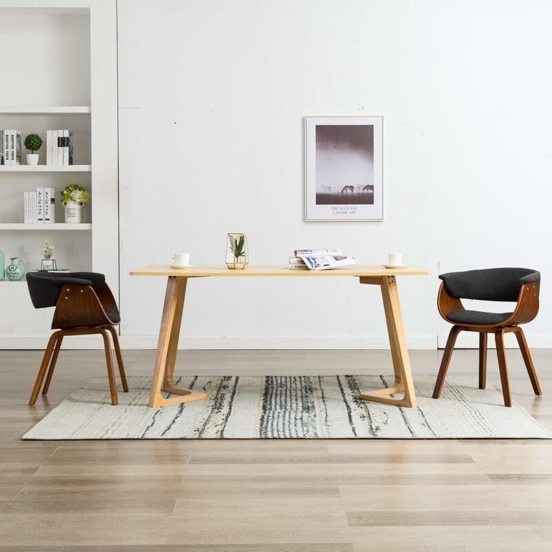 

Sillas de comedor 2 unidades de madera curvada y tela