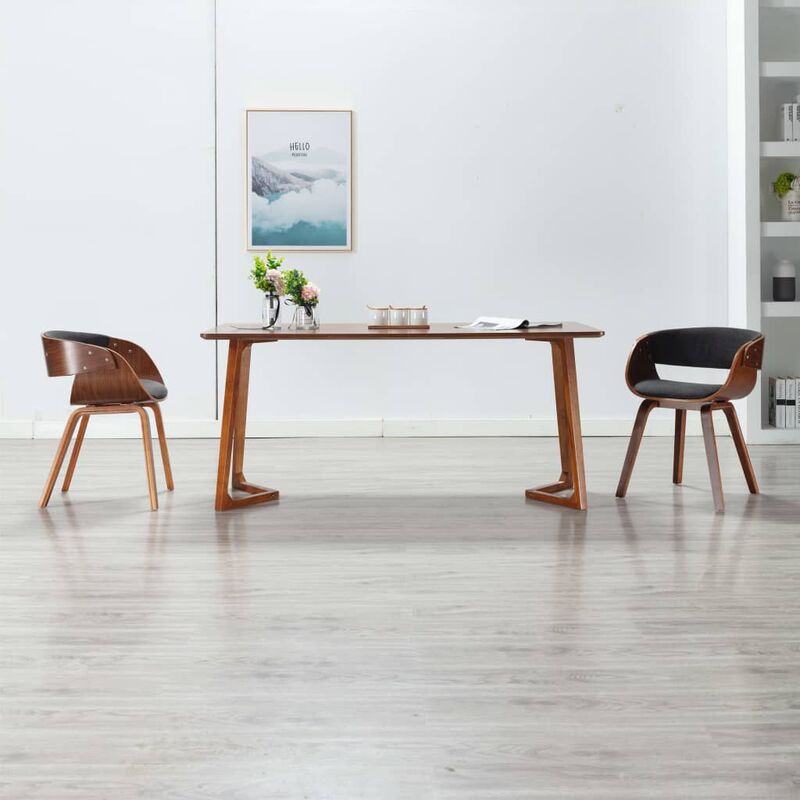 

Sillas de comedor 2 unidades de madera curvada y tela
